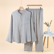 DFMEI 情侶睡衣純棉春季女士家居服全棉套裝春秋休閒寬鬆男士兩件套