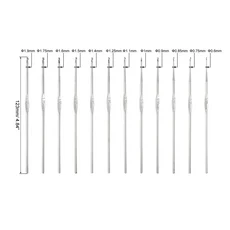 Uxcell 12/24/30개 스테인리스 스틸 코바늘 0.5mm 3mm 뜨개질 직선 DIY 바느질 도구용, 03 12Pcs  1Set 12 Size