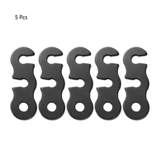 1/5/10개 조절 가능한 텐트 로프 버클 알루미늄 S형 윈드 코드 버클 튼튼한 로프 버클 야외 캠핑 텐트 액세, 05 5pcs Black