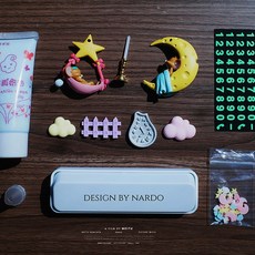 톰과 안심 주차 차량용번호판 전화번호 MLL589 자동차 DIY 차량용 주차번호판, 6 잠자는 달별 핸드메이드 파우치, 1개