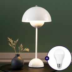 케이시조명 플라워팟 테이블 단스탠드 무드등 LED 노란불 전구포함, 화이트