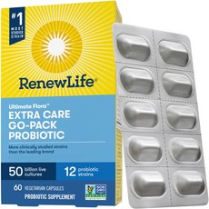 Renew Life Formulas Ultimate Flora Extra Care Go-Pack 500億益生菌素食膠囊, 60顆, 1盒