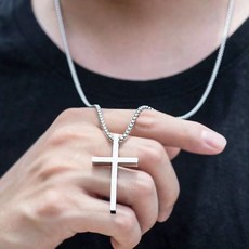 십자가 체인목걸이 메탈 남녀공용 패션