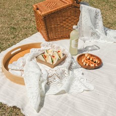 코마스나인 레이스테이블보 러너 식탁보 테이블러너 협탁보 거실 책상보 원형 플라워 Design, S(60x60)