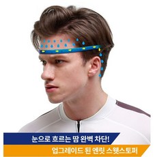 땀또랑 땀흡수 헤어밴드 스포츠 스웨트스토퍼, 블루, 1개