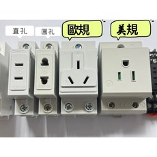CHNT 導軌插座 美規三孔 15A 250V 適用35mm導軌, 1個, 美規三孔插(15-16A)250 V,三聯式