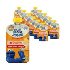 어스 베스트 요거트 스무디 파우치 24개월 이상 영양 강화 과일 스무디 용 바나나 오렌지 파인애플 4온스 재밀봉 파우치 (12개입), 113g