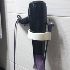 팥들 헤어드라이기 거치대 욕실드라이걸이, 1개, 화이트, 화이트계열
