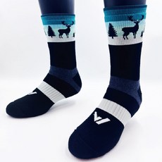 【森林水鹿】極致速乾美麗諾羊毛登山襪-高筒(%防縮美麗諾羊毛原紗 耐磨襪 保暖 厚襪 防水泡, 1個, 綠意之森-單雙,XL(28-30公分)