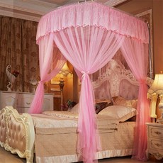 올샵 캐노피 침대 모기장200x220cm 핑크 사각캐노피모기장