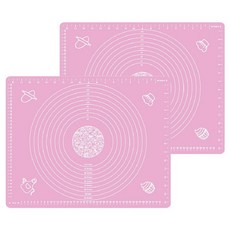 Unionvicky 키친 실리콘 베이킹매트 핑크, 2개