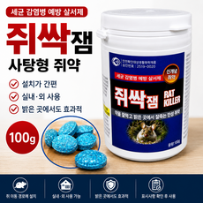 쥐약 쥐싹젬 100g 덩어리 쥐 약 퇴 쥐덫 쥐잡는법 마우스 올킬 블럭, 1개, 1세트