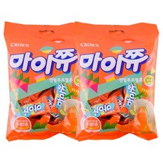 크라운 마이쮸 캔털루프 멜론 100g 카라멜 대용량 사탕 마이쭈 캔디 학교 간식, 2개