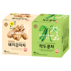 송원 티백차 돼지감자차 40T+작두콩차 40T, 1g, 1