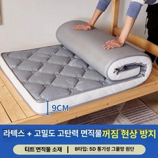기숙사 라텍스 매트리스 원룸 두꺼운 이불 부드러운 자취, 80x190cm, 1mm, 라텍스 매트리스 - 장미 깃털 회색 9cm