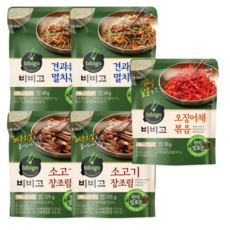 (냉장)비비고 소고기장조림x2+오징어채볶음1+멸치볶음x2, 1세트, 425g