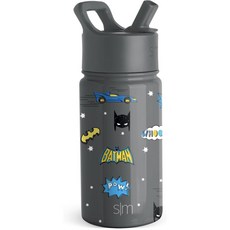 啵比小舖 美國Simple Modern 迪士尼兒童不銹鋼吸管水瓶/保溫保冷水壺 414ml, 1個, DC: Batman POW!
