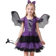瘋狂派對 萬聖節服裝 蝙蝠裝 巫婆服裝 兒童變裝服 小紫蝙蝠女