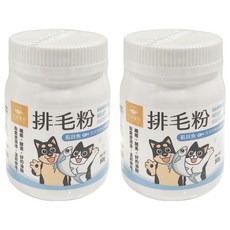 DOG CAT STAR 汪喵星球 犬貓用 排毛粉，含膳食纖維，促進消化，幫助毛孩便便順利排出, 糞便潤滑 + 溫和排毛, 50g, 2罐