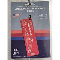 퇴역 항공기 플레인 태그 키링 유나이티드 B767-200 N602UA, B767 오렌지 2272, 1개