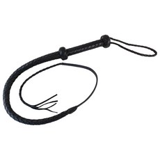 BDSMNOOK 블랙 핸드메이드 황소 채찍 채찍 6.5피트 8인치 plareal 실제 소 가죽 의상 액세서리 승마 농작물을 위한 무대 퍼포먼스 레이싱, 5 Foot, Black