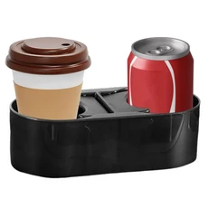 자동차 컵 홀더 자동차 용 이중 음료 홀더 매일 사용 캠핑을위한 자동차 고정 음료 브래킷 콘솔 주최자, 02 Black, 01 CHINA