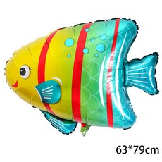바다 아래 테마 생일 파티 장식 고래 불가사리 배너 가랜드 걸이, 1개, 28. Balloon