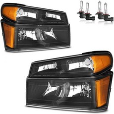 2004-2012년형 쉐보레 콜로라도/GMC 캐년용 헤드라이트 어셈블리 2006-2008년형 이스즈 I-시리즈 헤드램프 교체용 (운전석 및 조수석), Black | With High & Low Beam B, OE Replacement