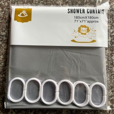 新款純色浴簾PEVA加厚防水浴室免打孔隔斷簾衛生間隱私淋浴簾, 1個, 180*180cm