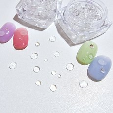 네일 파츠 스톤 엠보아트 3D네일 투명 물방울 사이즈혼합, 1개, 투명물방울 사이즈혼합