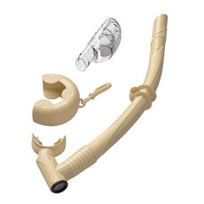 多彩濕式呼吸管 矽膠 小嘴 大弧度 底排 乾式 自由潛水 浮潛, 白色,乾式呼吸管+收納殼