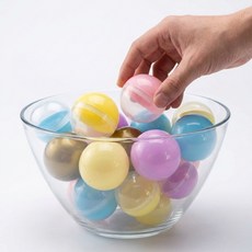 랜덤 가챠 빈 캡슐 뽑기 투명 생일 플라스틱 공 뽑기, 1개, 파스텔 반투명