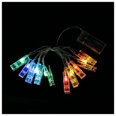LED 집게 전구 10구 클립 조명 감성 인테리어 사진걸이 파티조명 1.5m 2P 세트 컬러, LED 집게 전구 10구 클립 조명 감성 인테리어 사진