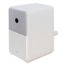 델리 레트로 스피커 모양 5단 심조절 회전식 연필깎이, 백색, 1개