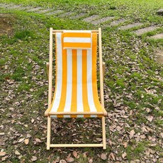 접이식 의자 비치 썬베드 캠핑 야외 피크닉 해변, V. 노란색 줄무늬 베개