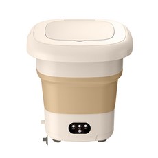 【LADUTA 拉布塔】9L折疊洗衣機 家用宿舍便攜超大容量嬰兒洗衣機全自動洗脫一體, 卡其色, MSBABY折疊洗衣機9L