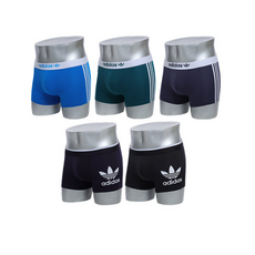 adidas 愛迪達 男款四角內褲5件組