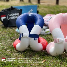 휠라 워니프랜즈 구명조끼 넥자켓 넥튜브 이중튜브 부력복 유아 어린이, 1개, 베이비핑크35kg