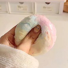 토이토이 왁뿌볼 스트레스 해소 말랑이 ASMR 왁스뿌시기 마카롱 스트레스볼, 1개, 70g, 마카롱레인보우 7cm
