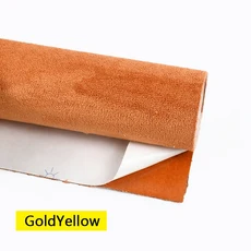 20x30-100143cm 자가 접착식 스웨이드 원단 합성 벨벳 천 자동차 내부 도어 패널 수리 DIY 트림, GoldYellow, 1개