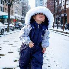 아동용 올인원 스키복 썰매복 롬퍼 방수 방한