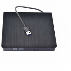 휴대용 울트라 슬림 DVD RW CD 플레이어 노트북 데스크탑 PC용 버너 라이터 리더 C타입 USB 3.0 외장 드라이브 2 in, Black USB3.0 Port