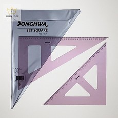 SCS 삼각자 45cm 2개입 유선 2.8mm 색상 랜덤발송 제도 건축 디자인 자 1개입 도형표준자