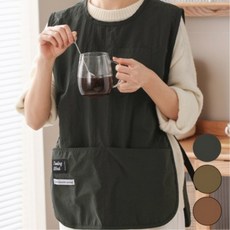 비위더스 심플 포켓 다용도 방수 앞치마 조끼형, 1개, 카키