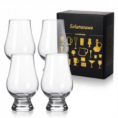 Solunasuwa 프리미엄 위스키잔 4개 선물세트 200ml 박스 포함, 1세트