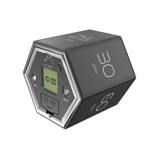 六邊形翻轉計時器 學習定時器 時間管理廚房計時器, 黑色,1-5-10-25-30-60, 1個