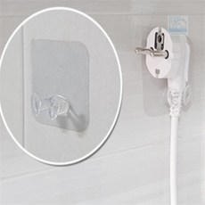On동네 무타공 부착식 투명 걸이 콘센트걸이