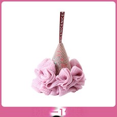 DFMEI 創意冰激凌浴球搓澡巾可愛柔軟不散浴花球不散花耐用洗澡沐浴球, 1個, 粉色-冰淇淋浴花