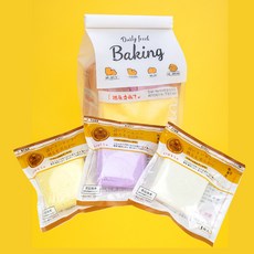 밀크케이스 사각 스퀴시 세트 말랑이 빵스퀴시 빵말랑이, 3개, 58g, 화이트+크림+퍼플