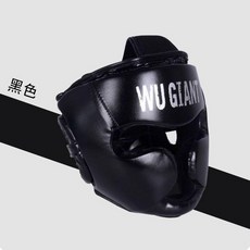 拳擊頭盔 散打護頭 實戰防護面罩 M碼, 1個, 黑色升級加厚散打護頭,S碼適用於兒童, 黑色, 散打護頭